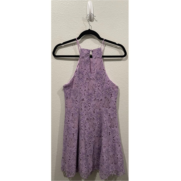 NBD Lilac Revolve Lace Halter Mini Dress - Picture 7 of 8